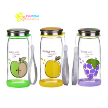 Hot sale high quality BPA free lovely glass fruit bottle office water cup